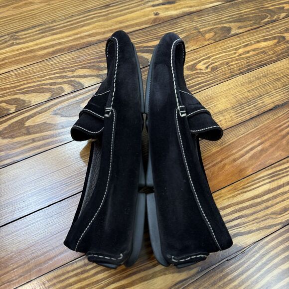 Vintage Donald J Pliner Italian Black Suede Penny Loafers | Mens Size, 13 main image 10